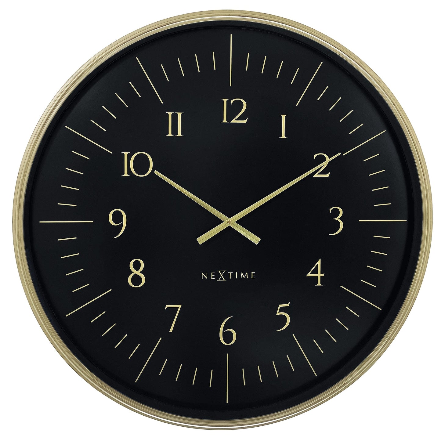 Wall clock 77cm-Black/White-Plastic-NeXtime 'Galaxy Large'