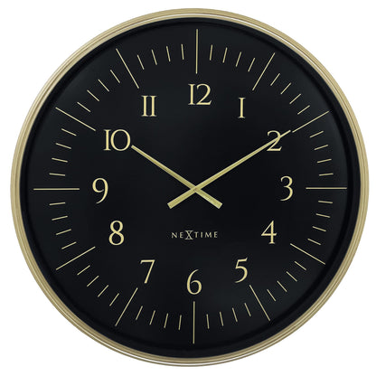 Black and white NeXtime Galaxy large wall clock, 77cm plastic design with bold numeric display and modern style.
