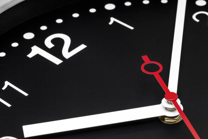 NeXtime Double wall clock in white and black with aluminum case, measuring 32.3x28x10cm, silent operation.