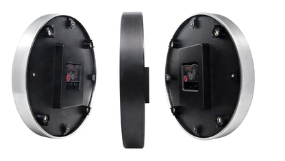 NeXtime Double wall clock, white and black aluminium, 32.3x28x10cm, silent operation with modern design.