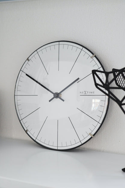 Wall clock/ Table clock-  20 cm- Glass - Dome Shaped Glass- 'Big Stripe Mini Dome'