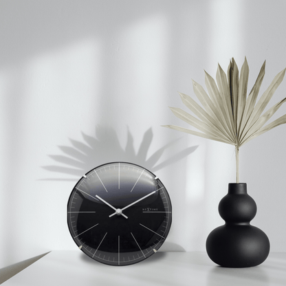 Wall clock/ Table clock-  20 cm- Glass - Dome Shaped Glass- 'Big Stripe Mini Dome'