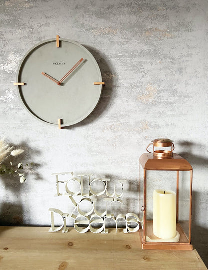 NeXtime Clocks Mohawk Wall clock, 32 cm concrete design with modern minimalist style, suitable for contemporary home decor
