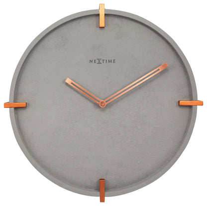 NeXtime Clocks Mohawk Wall clock, 32 cm diameter, concrete finish, modern design for wall decor.
