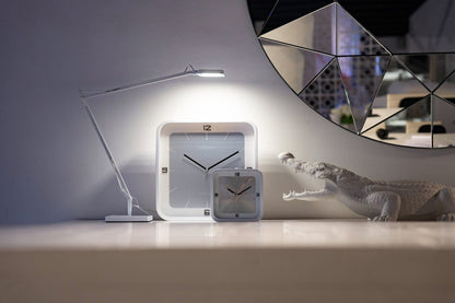 NeXtime Clocks square wood wall clock, 40x40x4 cm, modern design with minimalist style for home or office decor
