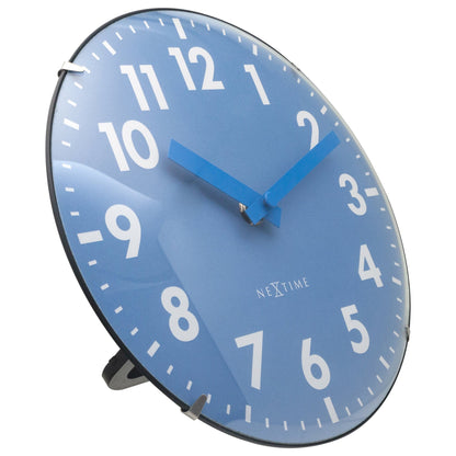 NeXtime Duomo Mini wall or table clock with 20cm diameter, glass domed lens, silent movement, and modern design.