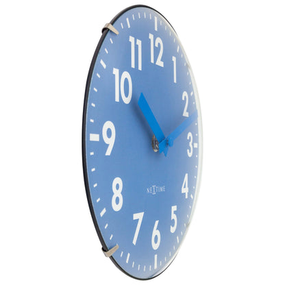 NeXtime Duomo Mini wall or table clock with 20cm diameter, domed glass lens, silent operation, featuring a glass design.