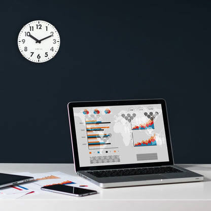 NeXtime Duomo Mini table or wall clock with 20cm diameter, domed glass lens, silent movement, glass construction.