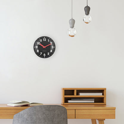 NeXtime Duomo Mini wall or table clock with 20cm diameter, glass dome lens, silent mechanism, and modern design.