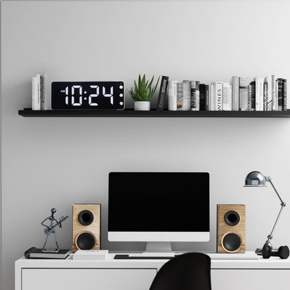 White NeXtime digital table or wall clock with LED display, measuring 27.2x10.8x3cm, made of ABS material.