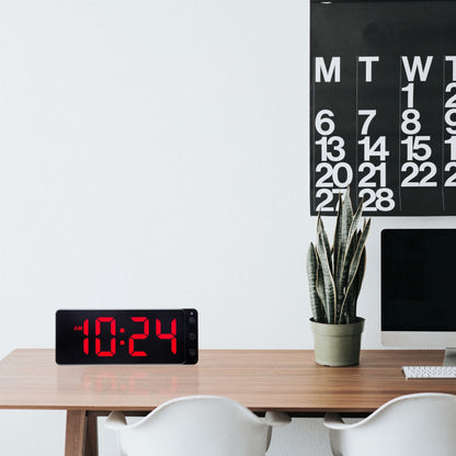 NeXtime digital table or wall clock with red LED display, 27.2x10.8x3cm, made of ABS plastic.