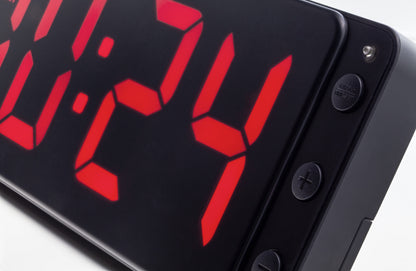 NeXtime digital LED wall or table clock, 27.2x10.8x3cm, red display, ABS housing, modern timekeeping design