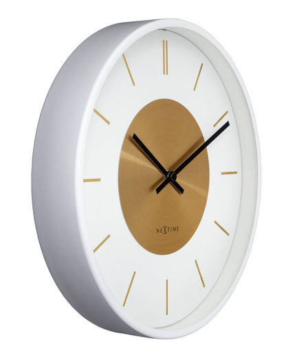 NeXtime Retro II wall clock, 25cm metal design with silent movement, shown from the left side.