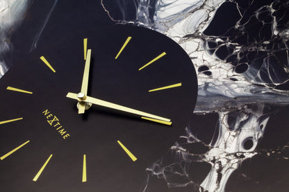 Large NeXtime Marble Duo wall clock, 48cm, silent aluminium design with a stylish marble finish, suitable for modern interiors.