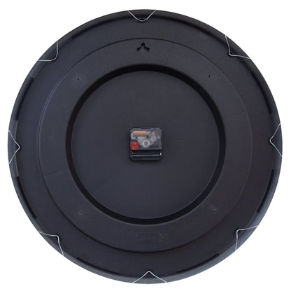 Large NeXtime Marble Duo wall clock, 48cm, silent aluminium design with a modern marble finish, shown from the back view.