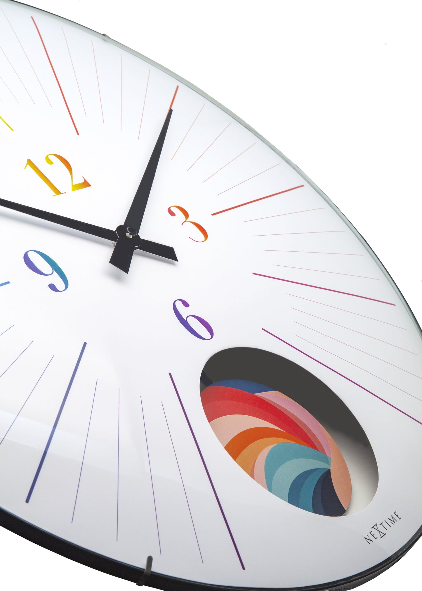 Large Wall Clock 50cm Domed Glass Lens-Silent-Pendulum-NeXtime 'Duomo 50 Pendulum'