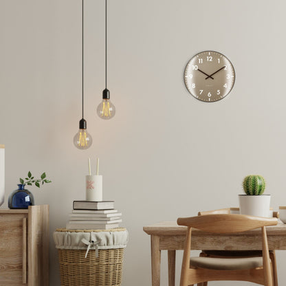 NeXtime Duomo wall clock with 35cm domed glass lens, silent movement, stylish design, and clear clock face.