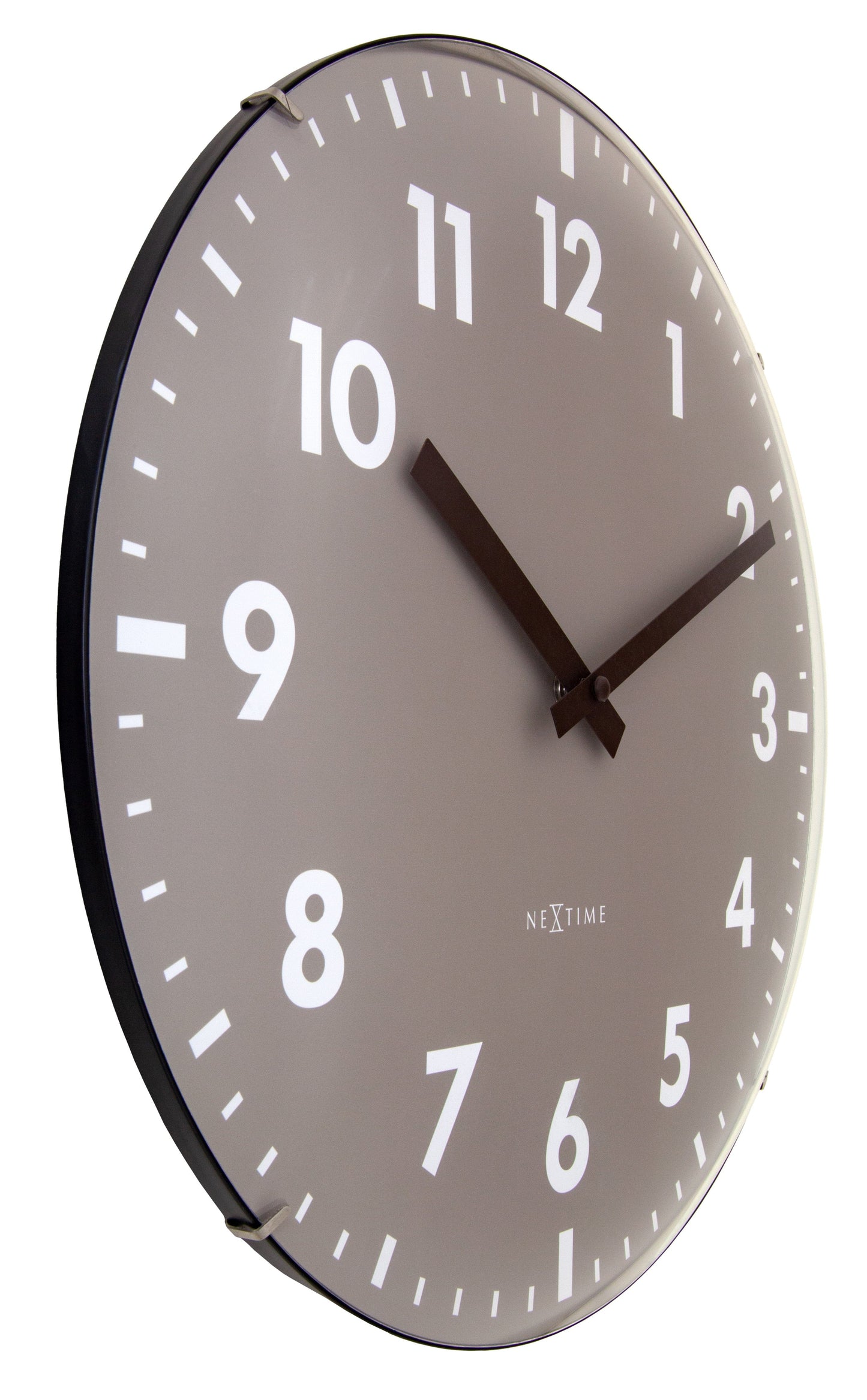 Wall Clock 35cm Domed Glass Lens-Silent-Glass-NeXtime 'Duomo'