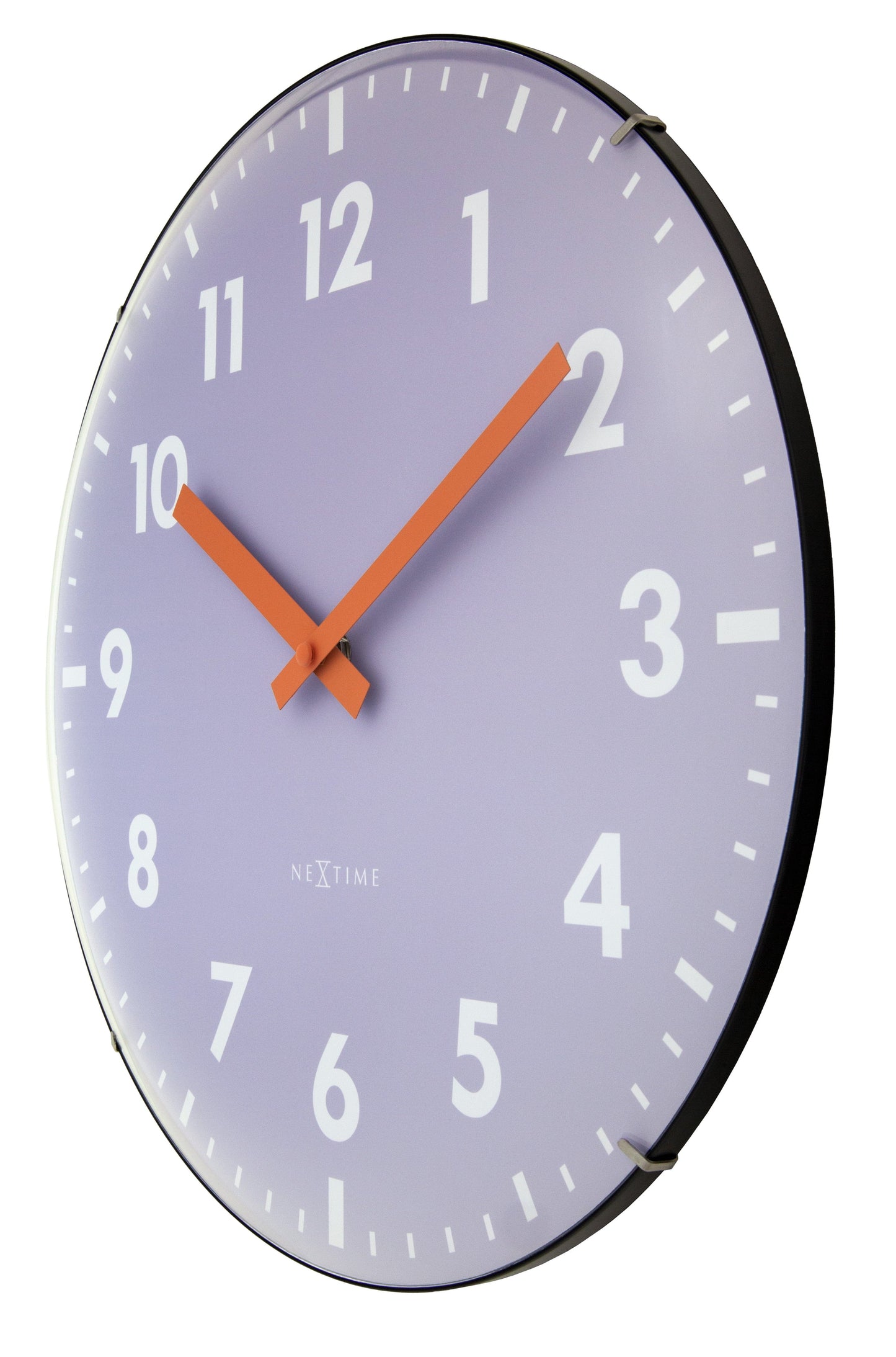 Wall Clock 35cm Domed Glass Lens-Silent-Glass-NeXtime 'Duomo'