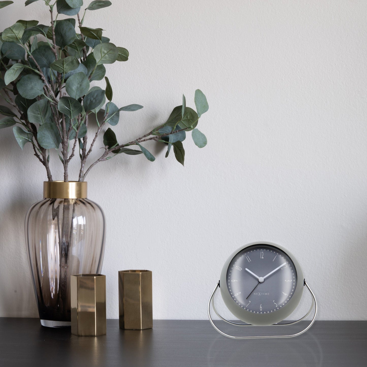 Table Alarm Clock 14x12x8cm-Silent-Metal-NeXtime 'Bubble Alarm Clock'