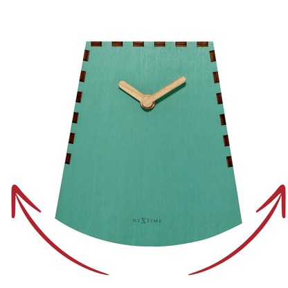 Wooden NeXtime Rocky table clock, 20cm motion clock with a natural wood finish, designed for elegant home decor.