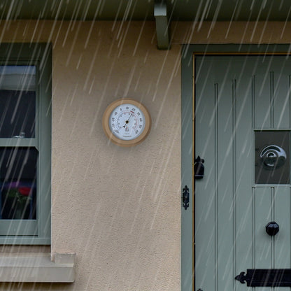 NeXtime Clocks galvanized metal garden thermometer, 22cm weatherproof outdoor thermometer with Lily design.