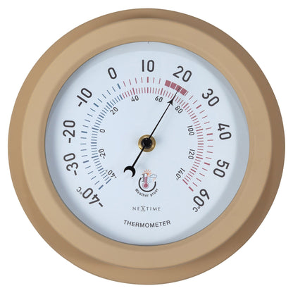 NeXtime Clocks galvanized metal garden thermometer, 22cm weatherproof thermometer with Lily design, suitable for outdoor use.