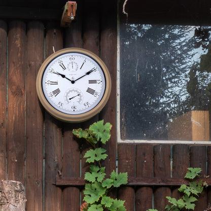 Weatherstation - Wall clock - Weatherproof - 40.5 cm - Metal -  Hyacinth