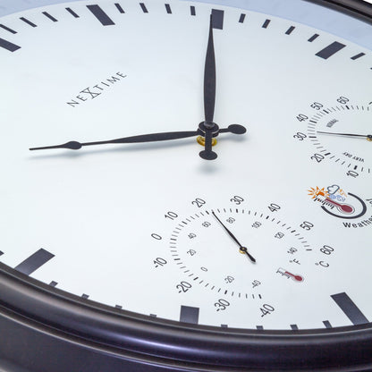 Weatherstation - Wall clock - Weatherproof - 50.5 cm  and Sunflower | Florazo