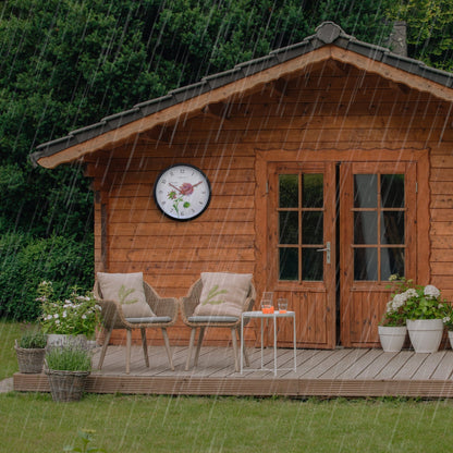 Weatherproof outdoor garden clock by NeXtime Clocks, 30.5 cm diameter, with a sleek design and clear time display.