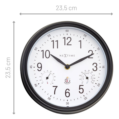 NeXtime Clocks weatherproof garden wall clock, 23.5 cm Jasmine garden clock with weather-resistant design.