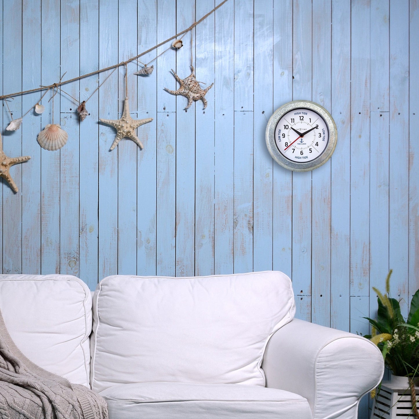 Wall Clock - with Tide Status - 22cm - Galvanized silver/ Tide