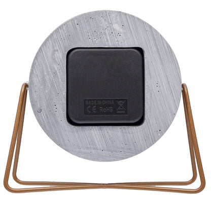 NeXtime Clocks table clock in polyresin, 17.5 x 15.5 x 5 cm, showing the back view with a cross design.