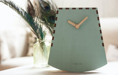 Wooden table clock by NeXtime Clocks, 20cm Rocky Motion Clock with a natural wood finish and modern design.