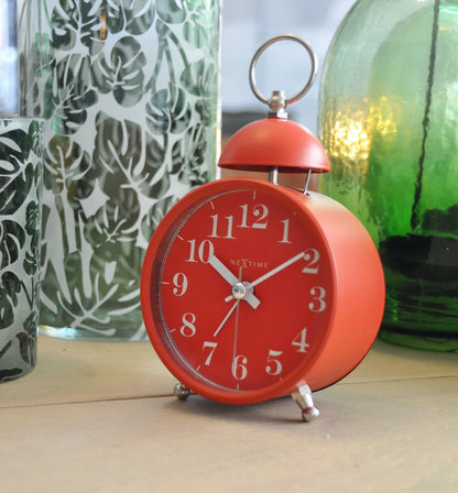 NeXtime Clocks metal alarm clock with 16cm diameter, loud single bell, classic design, and easy-to-read dial.