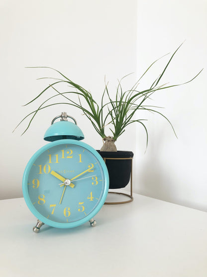 NeXtime Clocks metal alarm clock with 16cm diameter and single bell loud alarm, stylish and functional bedroom timepiece
