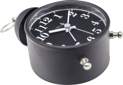NeXtime Clocks metal alarm clock with 16 cm diameter and loud single bell sound, detailed view of the classic design.