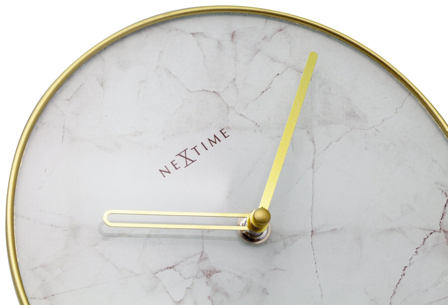 Table / Wall clock -  20 cm - Glass / Metal - 'Marble'