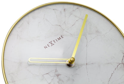 NeXtime marble table clock with 20cm glass and metal design, featuring a sleek modern look and detailed craftsmanship.