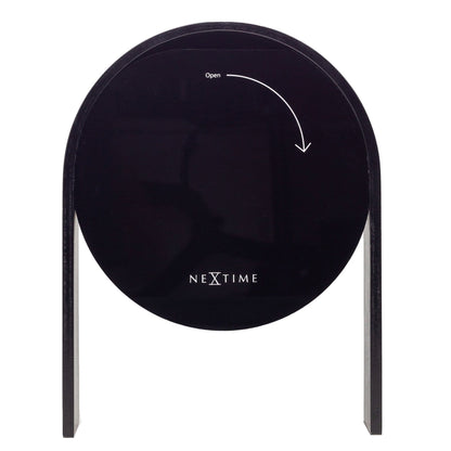 Wooden Noa Table Clock by NeXtime Clocks, 27x21x6.5cm, front view showing clock face and sleek design.