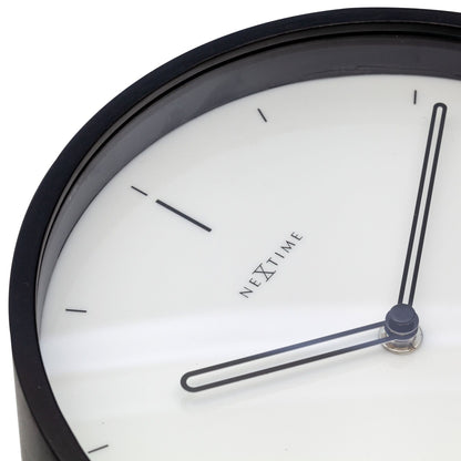 Wooden Noa Table clock by NeXtime Clocks, 27x21x6.5 cm, showing a detailed close-up of the clock face and wooden frame.