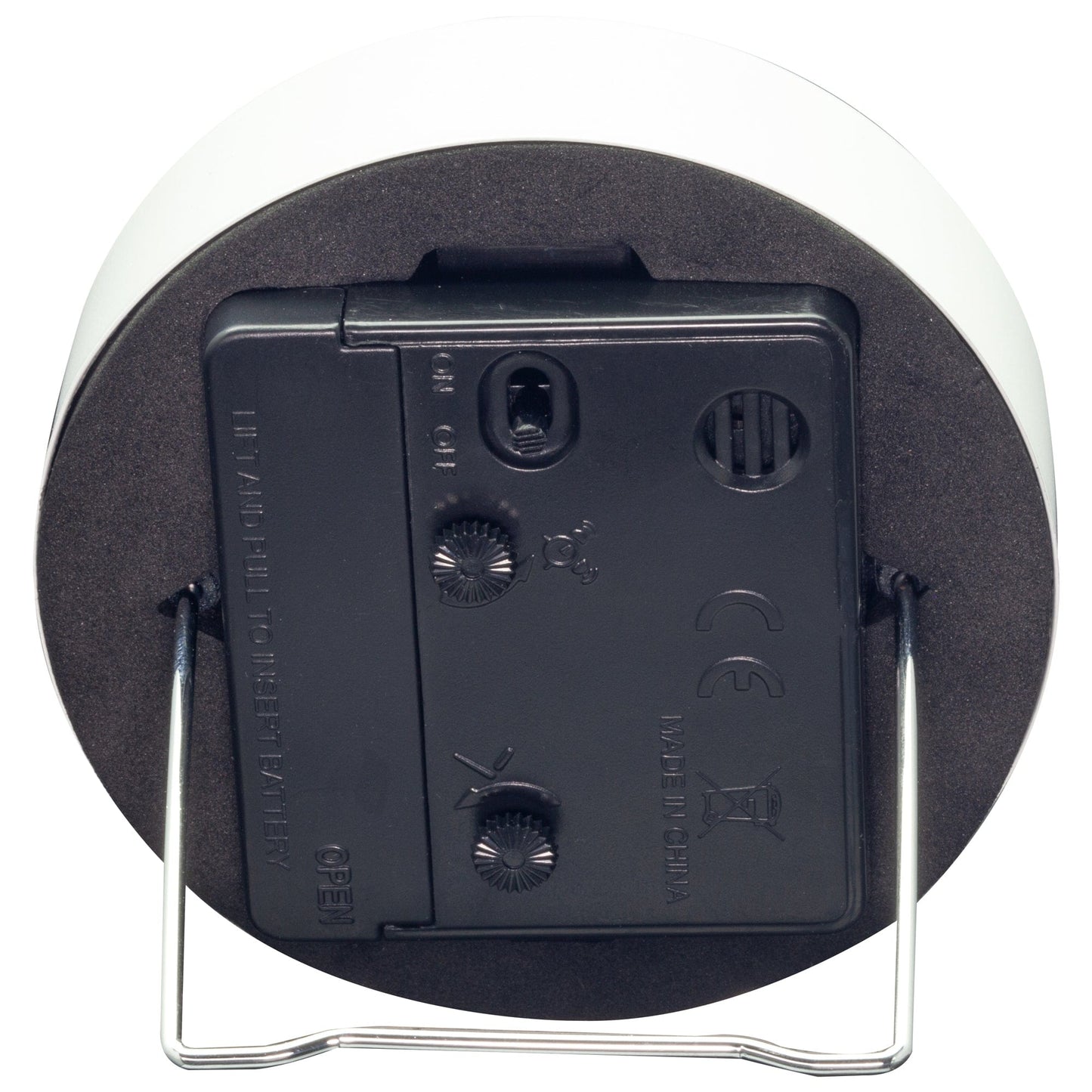 Table Alarm Clock 9x9x7.5cm - Silent - Light function /Metal "Small"