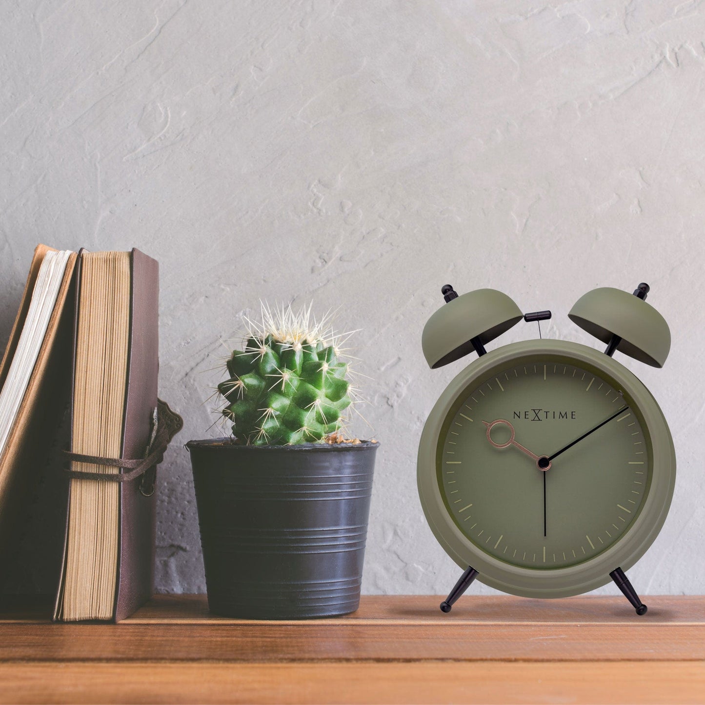 Table Alarm Clock 15x18x7cm - Silent -   Light function -  Metal "Golden Hour"