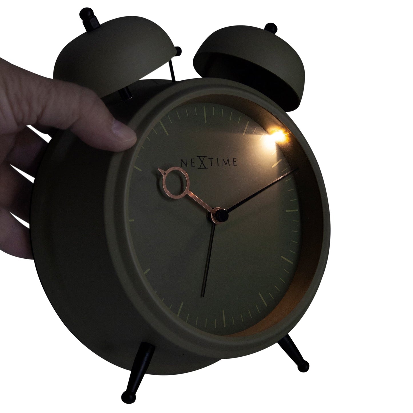 Table Alarm Clock 15x18x7cm - Silent -   Light function -  Metal "Golden Hour"