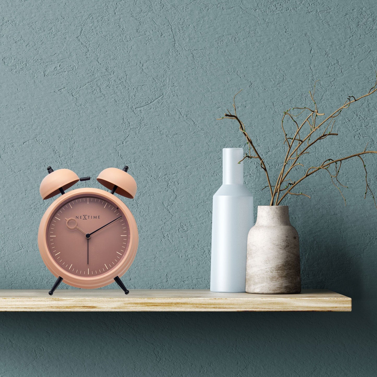 Table Alarm Clock 15x18x7cm - Silent -   Light function -  Metal "Golden Hour"