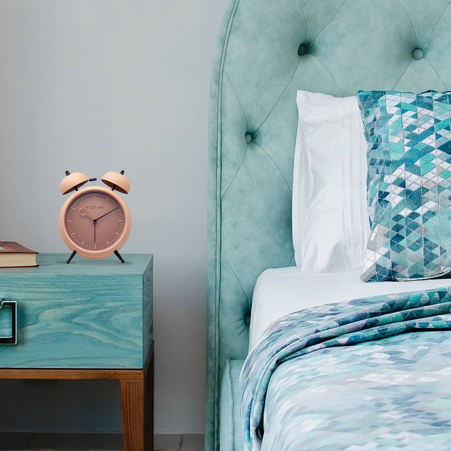 Table Alarm Clock 15x18x7cm - Silent -   Light function -  Metal "Golden Hour"