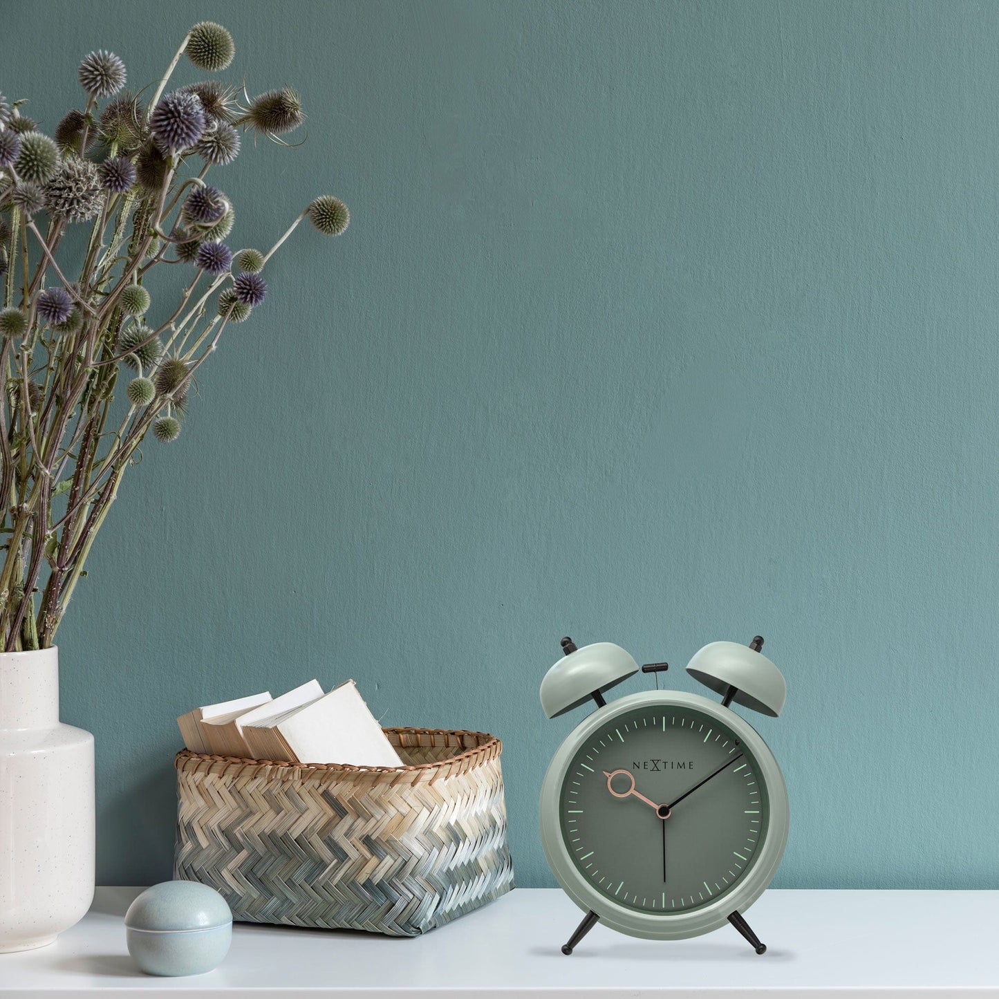 Table Alarm Clock 15x18x7cm - Silent -   Light function -  Metal "Golden Hour"