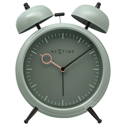 NeXtime Clocks golden hour metal alarm clock with light function, silent operation, 15x18x7cm front view