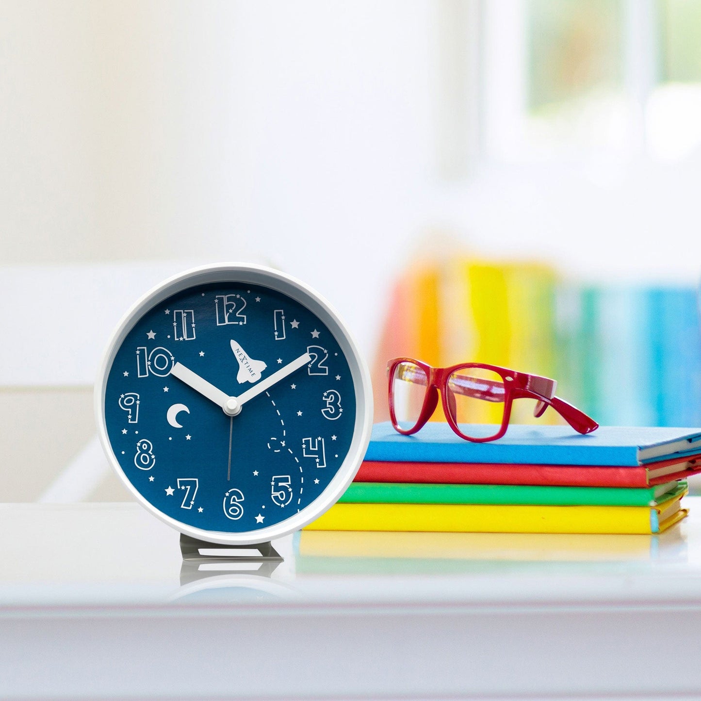 Table Alarm Clock 12.5x13x5.5cm - Silent - Light function / Plastic "Rocket"