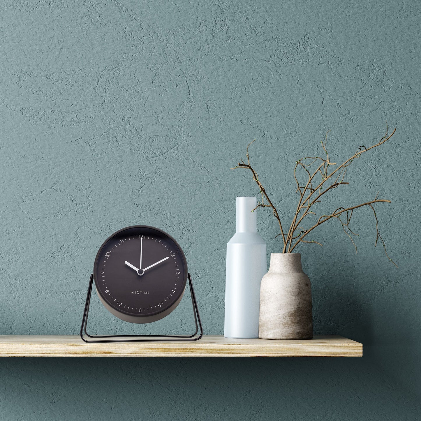 Table Alarm Clock 14x13x7cm - Silent - Metal - "Berlin Table"